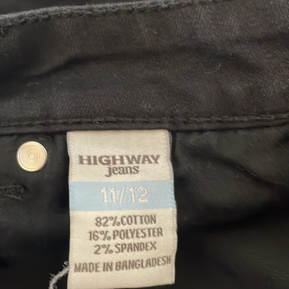 Highway Jeans Cuffed Black Gun Metal Rivets Sz 11/12 - Picture 4 of 8